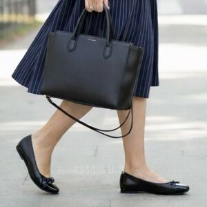 DV by Dolce Vita Moxy Black Vegan Ballet Flats Bow Detail | Women’s Size 8.5 NWB
